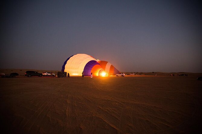 Amazing Hot Air Balloon With Beautiful Desert Sunrise View - From the balloon to a 1950s Land Rover