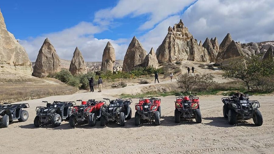 Cappadocia: ATV Tour and Optional Hot Air Balloon Watching - Love Valley: rock towers and a first photo stop