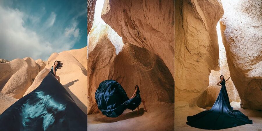 Cappadocia: PhotoShoot with Balloons. Flying Dress included. - Choosing sunrise, sunset, or midday