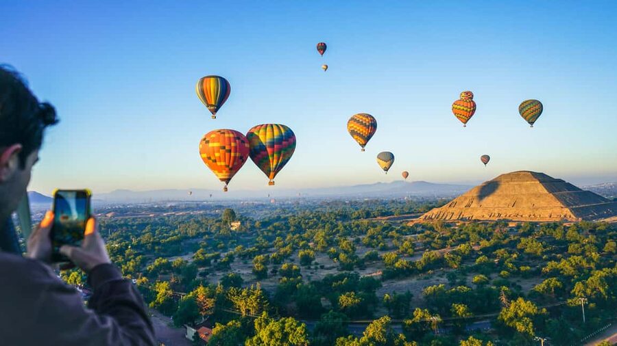 From CDMX: Teotihuacan Hot Air Balloon Ride & Optional Tours - Walking through Teotihuacan after the flight