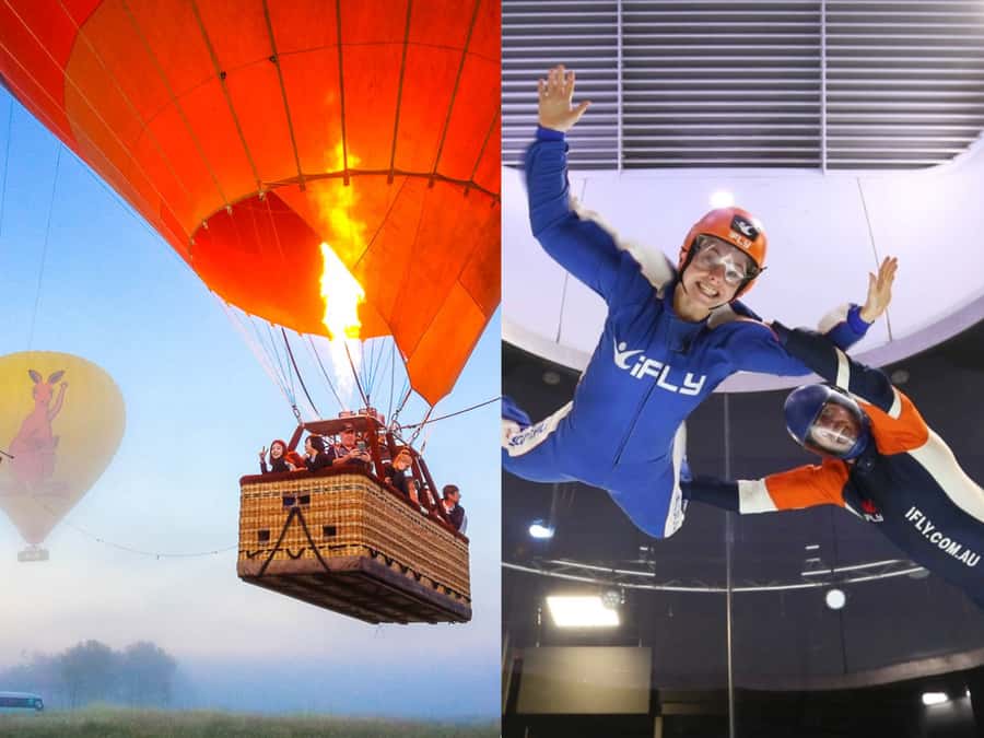 Gold Coast: Hot Air Balloon, Winery Breakfast & iFly - The pre-dawn ride to the Scenic Rim