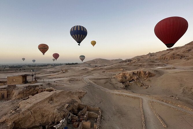Hot air balloon ride in Luxor with hotel delivery service - Temple of Hatshepsut from a different angle