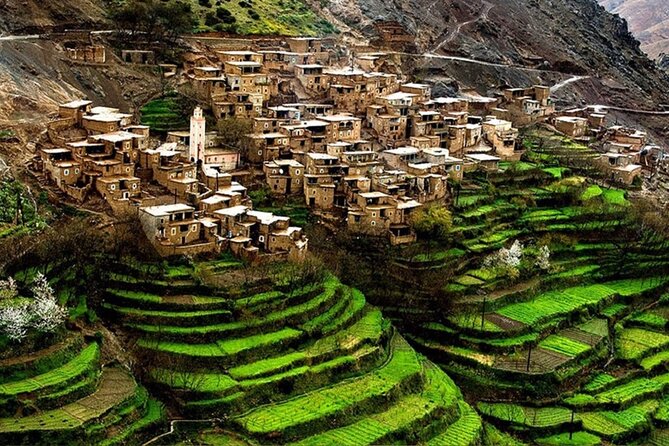 Hot Air Balloon Ride Over the Atlas Mountains - Walking through the Ourika Valley to a waterfall