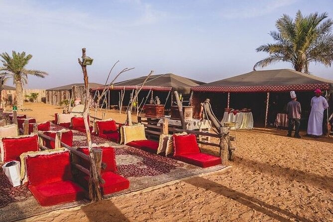 Hot Air Balloon Sunrise Tour with free transport in Dubai - Breakfast, camel rides, and falcon photos