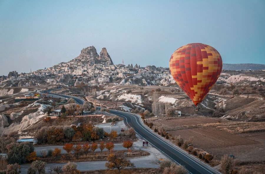 Hot air balloons in Goreme red valley - Why Red Valley looks different from the air