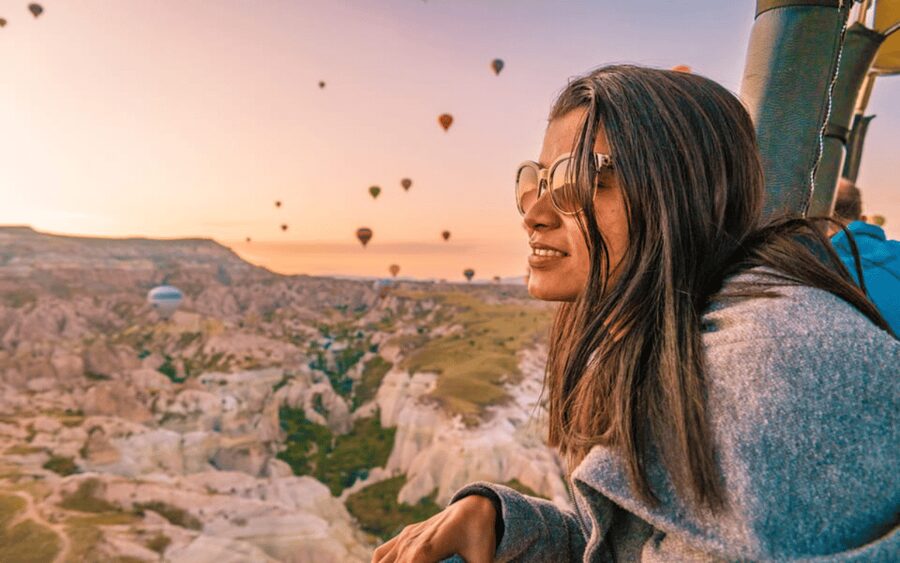 Journey to Cappadocia: Balloon Ride and Red Tour Package - A sunrise start above Cappadocia