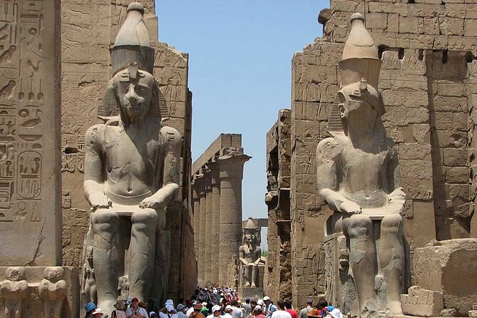 Luxor Over Night Hot Air Balloon Ride & Kings Valley - Hurghada - Hatshepsut Temple against the cliffs