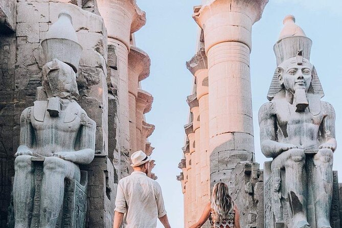 luxor west bank half day tour with Hot air Balloon over luxor - The Colossi of Memnon in a five-minute stop
