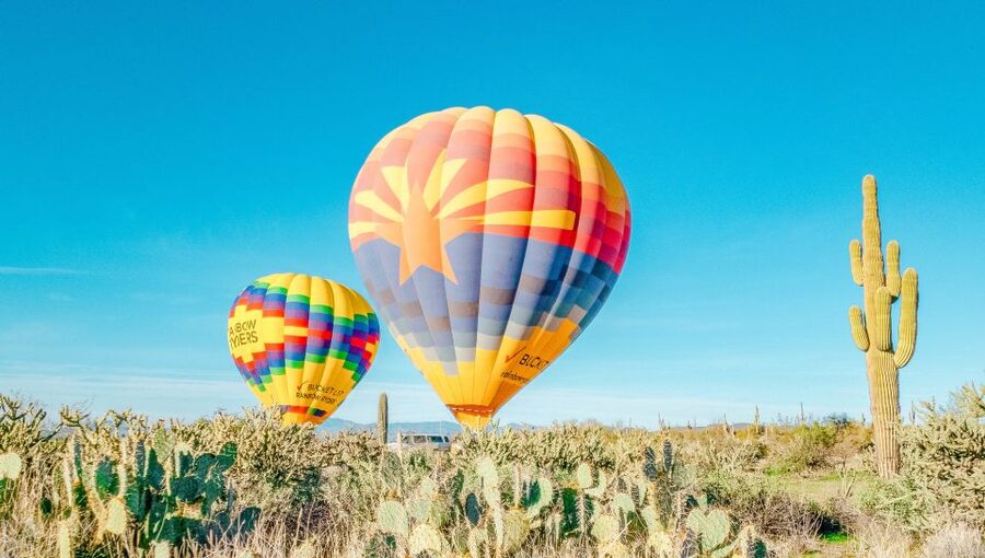 Phoenix: Hot Air Balloon Flight with Champagne - What the desert looks like from the basket